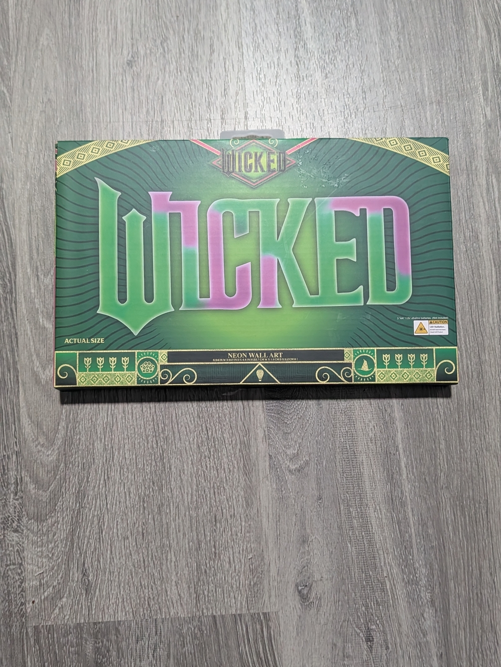 WICKED Neon Wall Art Sign - Green & Pink Lettering